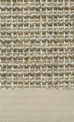 Sisal Salvador hirse 002 tæppe med kantbånd i elfenbein 003